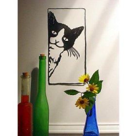 Peeping Tom Cat Wall Sculpture