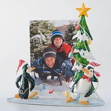 Penguins & Holiday Tree Photo Frame