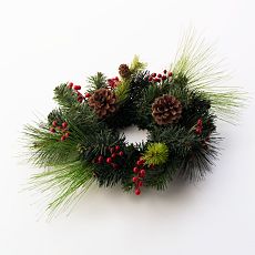 Pine & Berry Candle Wreath