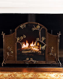 Pine Cone Fire Screen & Tool Set