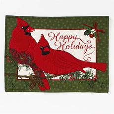 Embroidered Cardinal Placemat