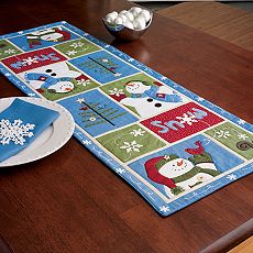 Snowman Patchwork Table Runner
