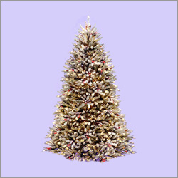 National Tree Co. - 7.5′ Snowy Dunhill Fir Artificial Christmas Tree with Clear Lights