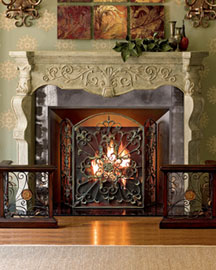 Vine Mantel, Fire Screen & Fender Seat