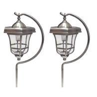2-Pack Metal “Hanging Carriage” 2-in-1 Solar Light