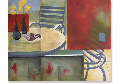 Abstract Cafe I Canvas Artwork