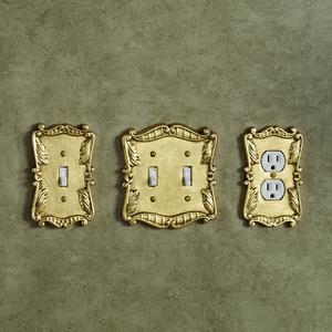 Acanthus Scroll Polished Brass Switchplates