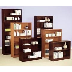 Alera Premium Grade Veneer Bookcase, Two-Shelf, 30 High, Cherry 15411 / ALE15411