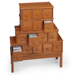 Apothecary-Styled Oak Media Cabinet