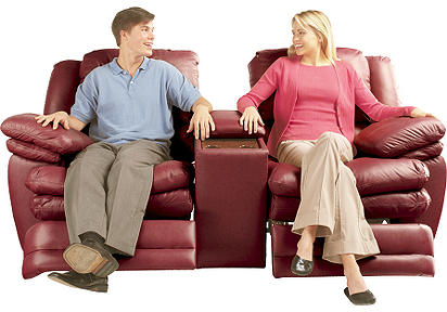 Bandera Red Leather Match Loveseat