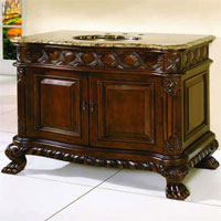 Bathroom Vanity w/Marble Top & Sink