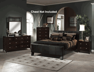 Brookland 4 Pc. King Leather Sleigh Bedroom Set - Hillsdale Bedroom Furniture