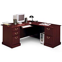 Bush Saratoga L-Desk, Harvest Cherry