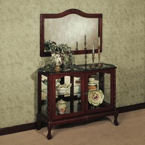 Carved Curio Console & Mirror