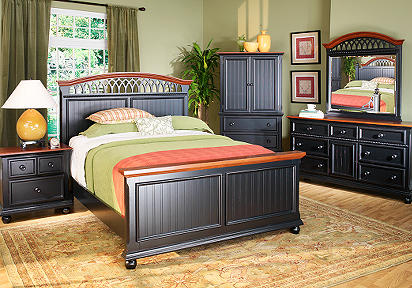 Cottage Cove Black Panel 5 Pc Queen Bedroom