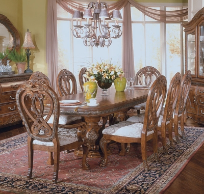 Double Pedestal Rectangular Dining Table