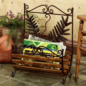 Fern Leaf Slatted Magazine Basket