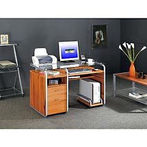 Glass and Wood Computer Desk