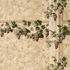 Grape Arch Taupe Wallpaper & Borders