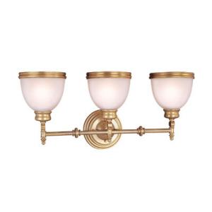 Hampton Bay Medium Base Aged Brass w/Frost Glass Light