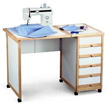 Home Styles Portable Sewing & Craft Table, White With Oak