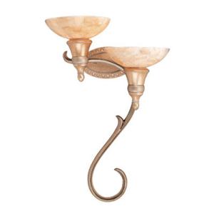 Hampton Bay 2 Light Sconce in Cream Stone/Silver Leaf