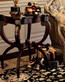 Leather-Top Side Table