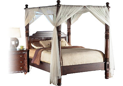 Malibu Dark Canopy 4 Pc King Bed