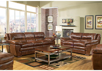 Mariposa Oak Leather 5 Pc Livingroom