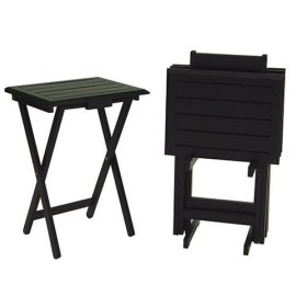 Michael Scott Slat TV Snack Tray, Set of 4, Antique Black