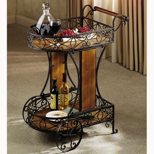 Milan Metal & Wood Serving Cart
