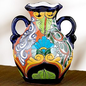 Novica Fragrancia Talavera Ceramic Vessel