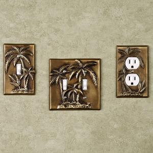 Palm Tree Antique Brass Switchplates
