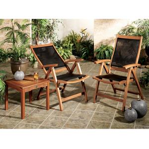 Pemberton Bay Wooden Side Table & Deck Chairs