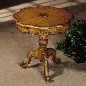 Rosetta Antiqued Oak Round Accent Table