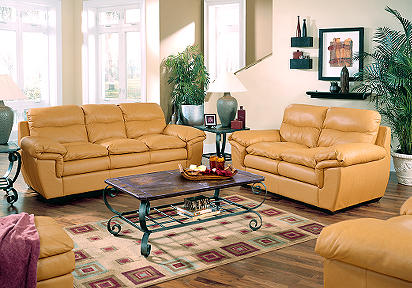 Rozzano Buff Leather 5 Pc Livingroom