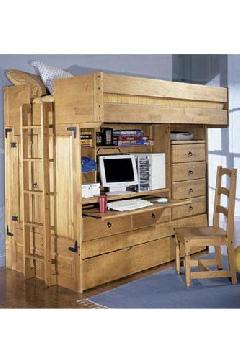 Rustica Full-Over-Twin All-in-One Bunk Bed & Chair