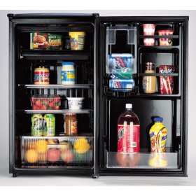 Sanyo SR-3770S Counter-High Refrigerator, Black and Stainless-Steel