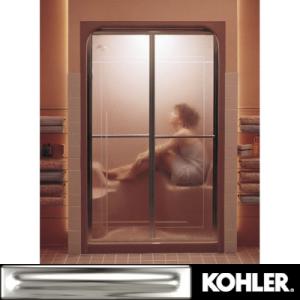 KOHLER Sonata(R) Glassworks Bypass Shower Steam Door, Bright Silver