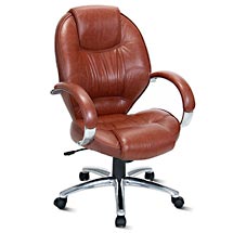 TechniMobili Leather Executive Chair, Brown