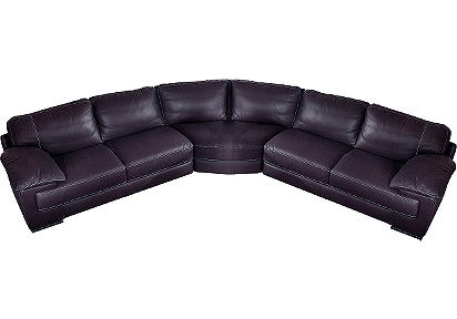 Terrazza Brown Leather 3 Pc Sectional