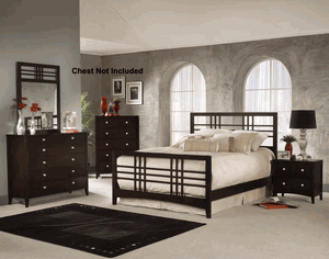 Tiburon Espresso 4 Pc. Kona Queen Wood Bedroom Set - Hillsdale Bedroom Furniture