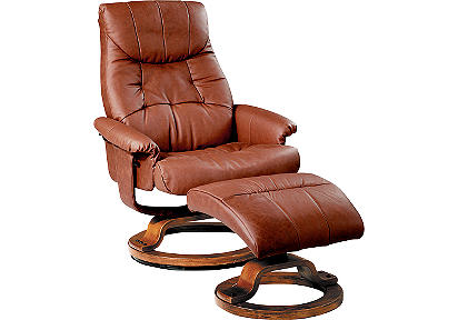 Trevor Leather Match Chair and Ottoman