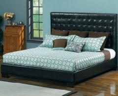 Tufted Leather Bed