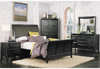 Valencia Dark Sleigh 7 Pc Queen Bedroom
