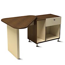 W Collection Compact Workstation, Dark Truffle & Ivory