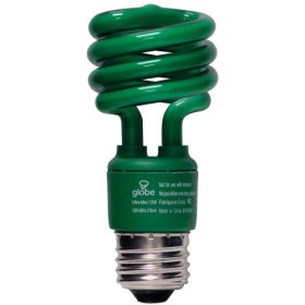 Globe 13-Watt Ultra-Mini Compact Fluorescent Spiral Bulb (60-Watt Incandescent Equivalent), Green, 3-Pack #37612