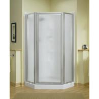 38″ Base Neo-Angle Silver Rain Glass Shower Door