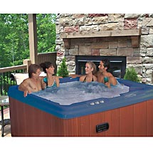 7-Seat Keys Ovation 51-Jet Hot Tub Spa with Stereo, Blue Shell