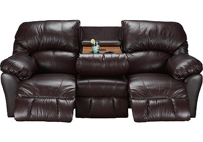 Benson Burgundy Leather Match Motion Sofa